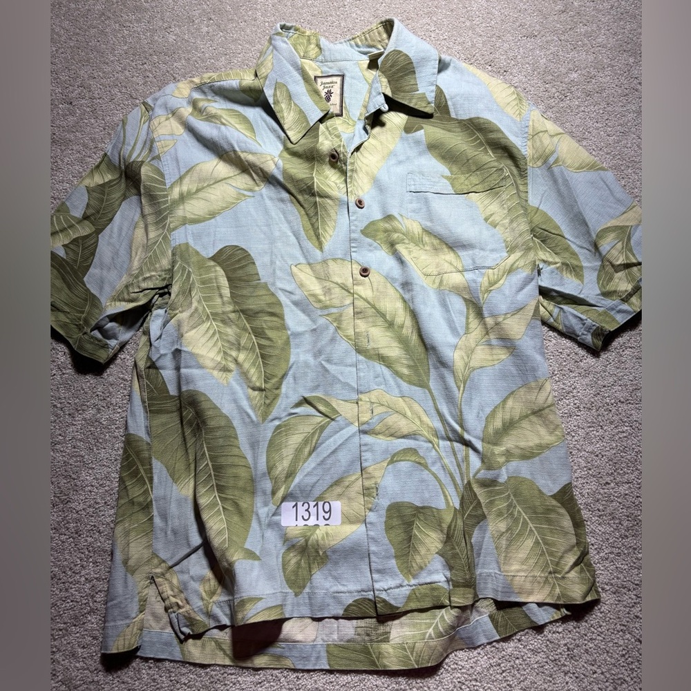 Jamaica Jaxx Authenic Island Style Casual Button Down Men's Shirt M‎ Floral Silk
